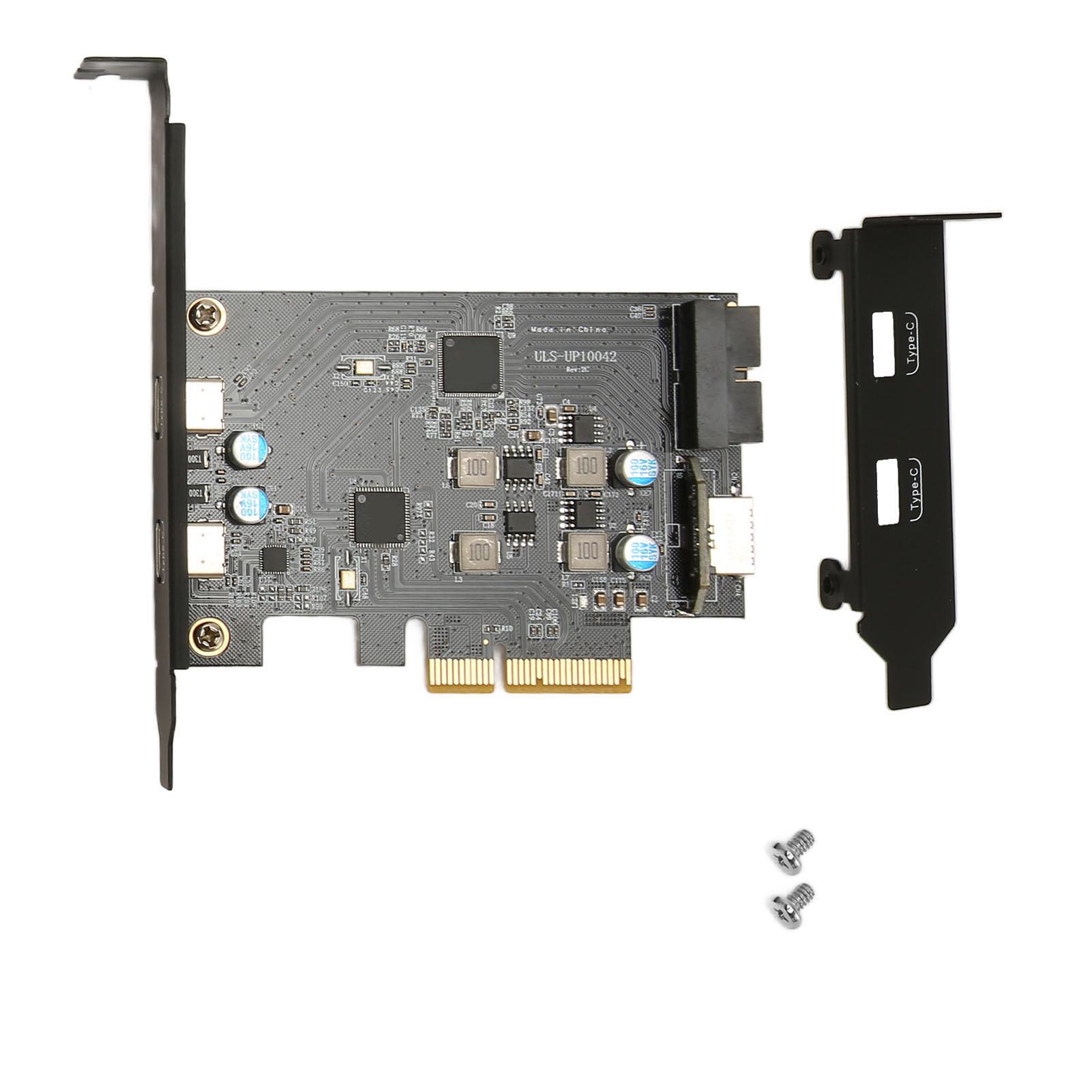 

USB3.2 10G to PCI E Expansion Card 10Gbps Controller Adapter 2 TYPE C 19 Pin TYPE E for Windows 7 8
