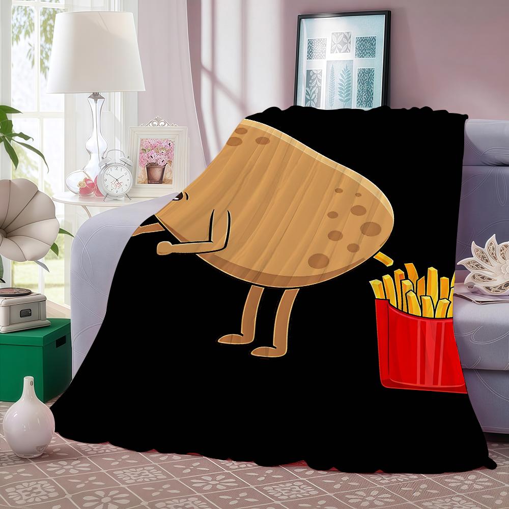 Funny print food Blanket For Sofa Office Bed Plane Travel Sleep Read Relax Camping Soft And Warm