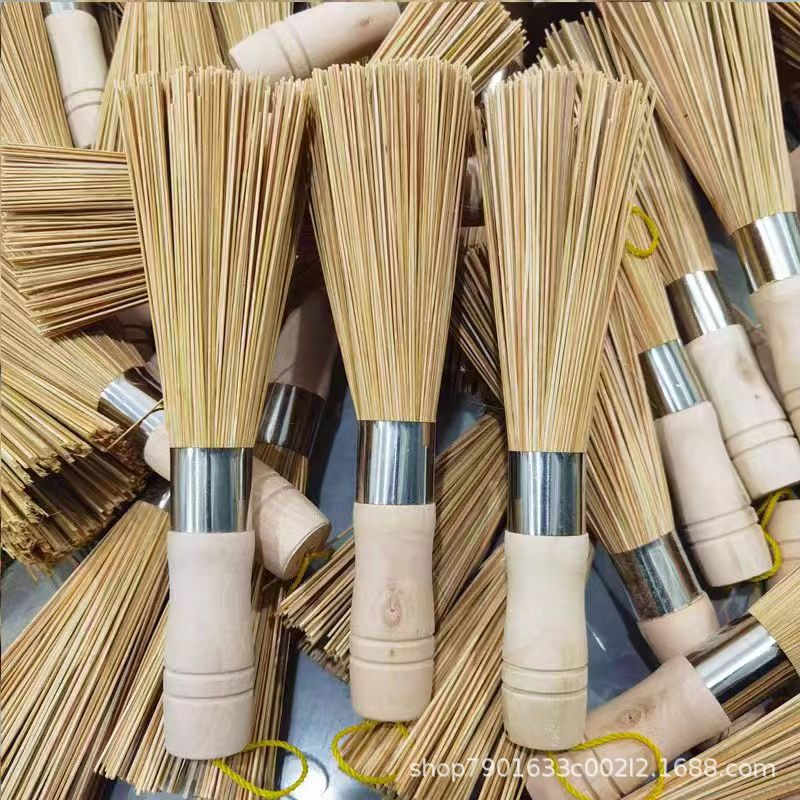 Natural Bamboo Brush Pot Brush Artifact Brush Bamboo Pot Brush Kitchen Brush Pot Brush Bowl Household Cleaning Brush Bamboo Broom