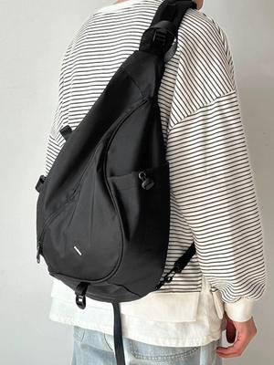 Men's Waterproof Sporty Cycling Crossbody Bag – Japanese Casual Workwear Backpack with Large Capacity