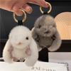 Süßer Kaninchen Schlüsselanhänger Ring Flauschiger Fell Pompon Hase Anhänger Schlüsselanhänger An Tasche Autoschlüssel Anhänger Geschenk für Frauen