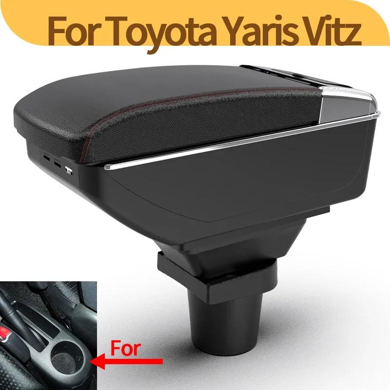 For TOYOTA Yaris Vitz Car Armrest Box Car Accessories Interior Parts Details Double-Layer Storage Box Retrofit Parts