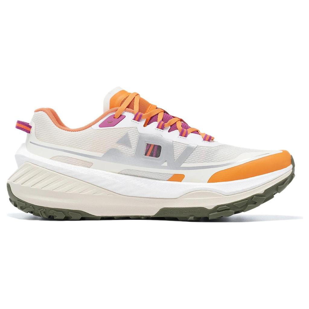 New LiNing Dilu Cushioned Slip Resistant Low Top Trail Running Shoes Men's White Orange ARNT003-11