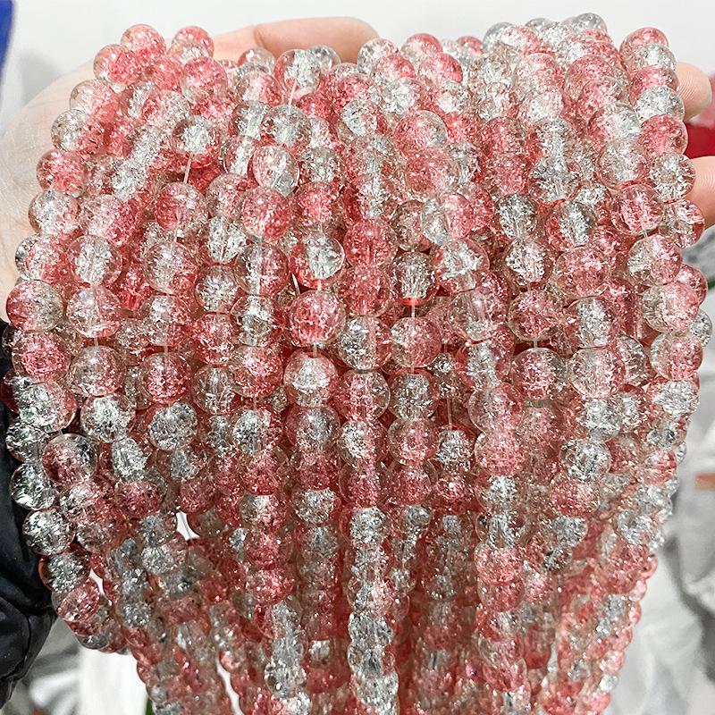 Koraliki z kryształowego szkła z glazurą crackle ice do samodzielnego tworzenia bransoletek i projektów przekładek