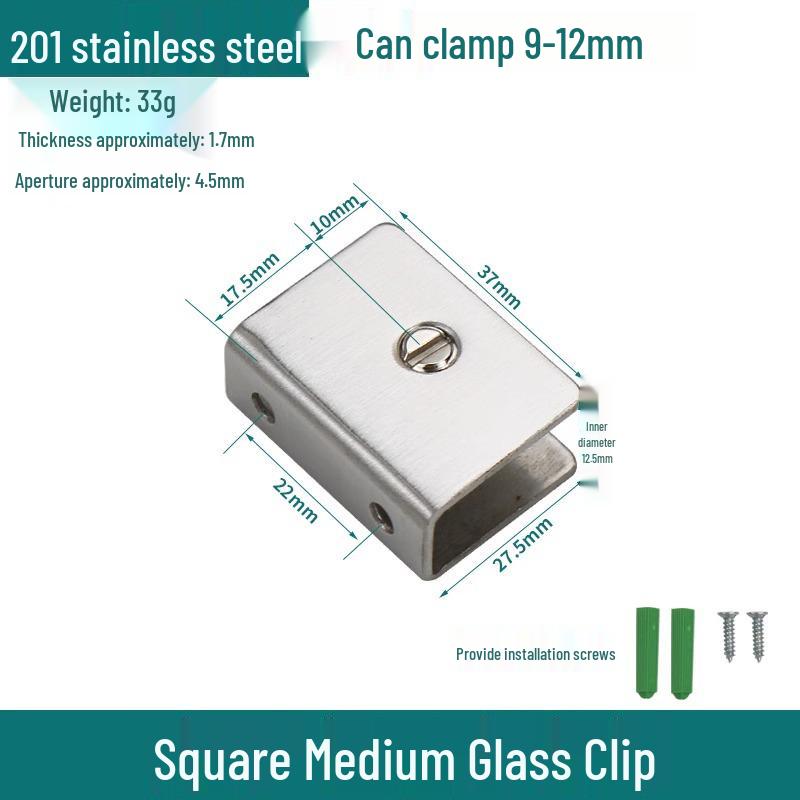 304 Stainless Steel Semicircular Glass Shelf Holder Clip