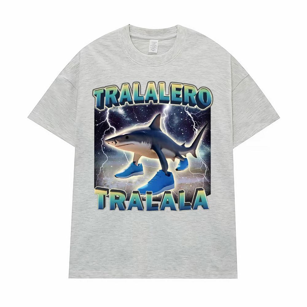 Tung Tung Tung Sahur Bombardiro Crocodilo T-shirt Meme Drôle Homme Femme Brainrot Italien Tralalero Tralala T-shirts Amples pour Homme