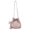 2026 New Drawstring Bucket Bag for Women Soft Leather Crossbody Bag with Ball Charm Mini Shoulder Handbag for Daily Shopping