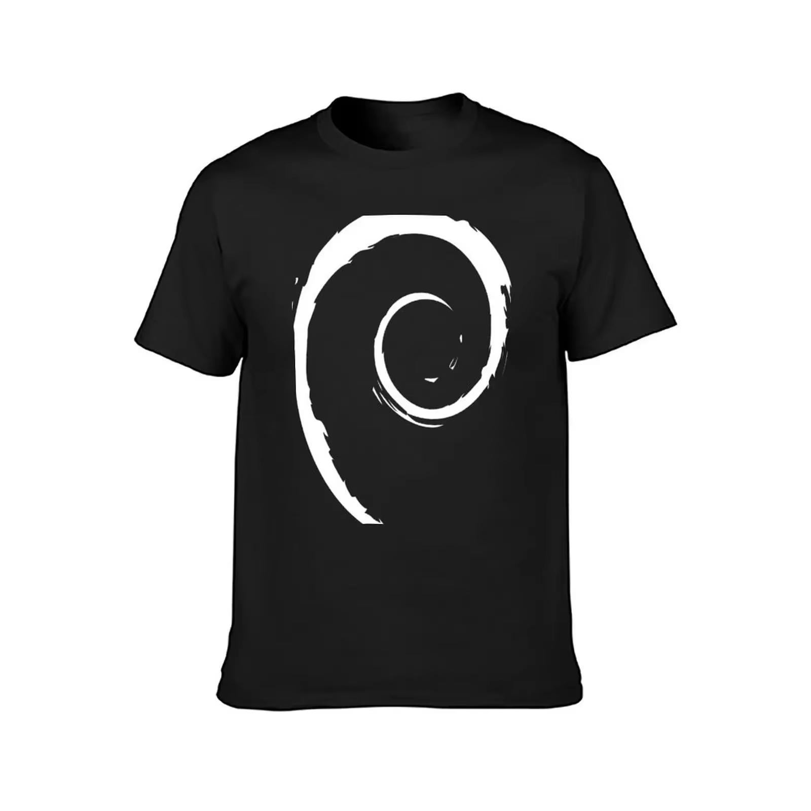 HOT SALE Stylish Funny Debian White T-shirt Shirt Vintage Graphic T-shirt Outfit for Men Unisex T-shirt High Quality Simple Tee 4XL