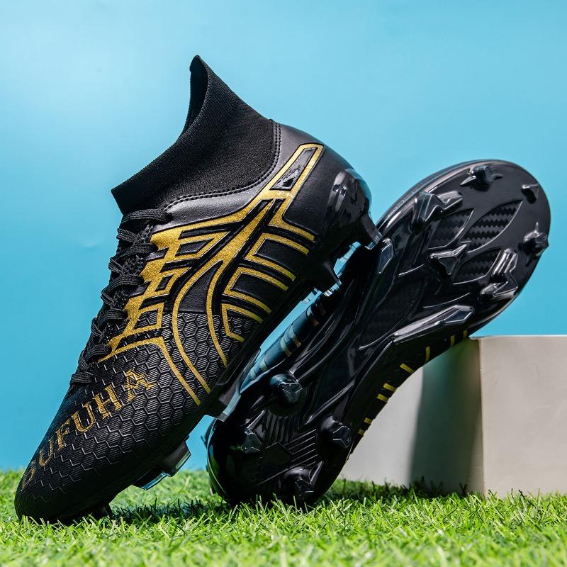 New high-top football shoes men's and women's adult spikes professional game training football shoes wear-resistant