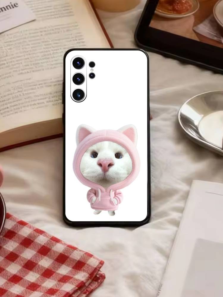 Big Eyed Goofy Cat Mouse Phone Case For Samsung S26,S25,S24,S23,S22,S21,S20,Plus,Fe,Lite,Others Black Cover