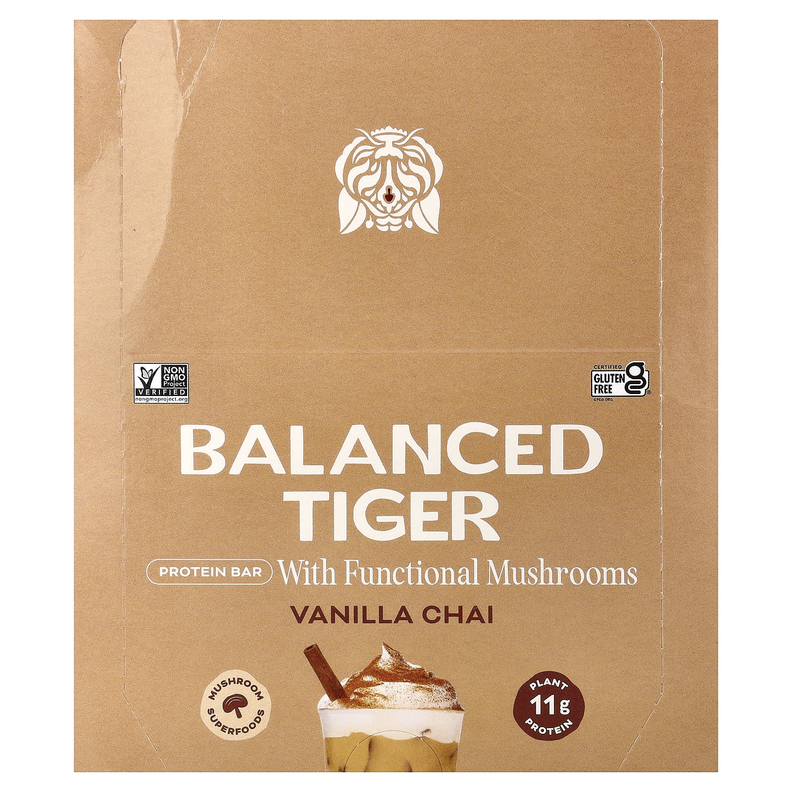 

Balanced Tiger Protein Bar, Vanilla Chai, 12 Bars, 44g (1.55oz) Each