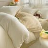 Einfarbiges Milchvelours Waffelfleece 4-teiliges Bettwäsche-Set