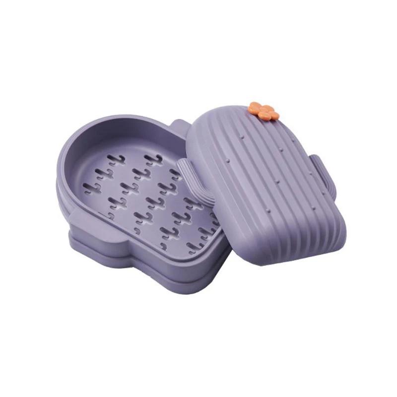 1pcs Holder Bathroom Storage Travel Portable Waterproof Soap CaseCreative Soap Box Cactus Shape Laundry Soap Sponge Dish
