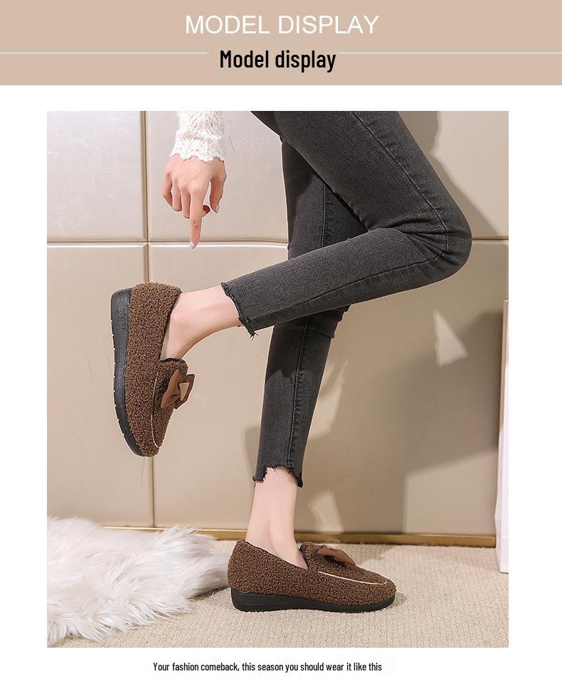 2025 Winter Women's Plus Velvet Warm Indoor Slippers - Old Beijing Style