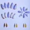 24-piece Almond-shaped Lace-edged Gold-plated Purple Gradient 3D Gel High-end Wearable Fake Nails