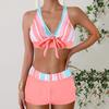 New swimsuit women's split large size flat angle women's skirt bikini print swimsuit