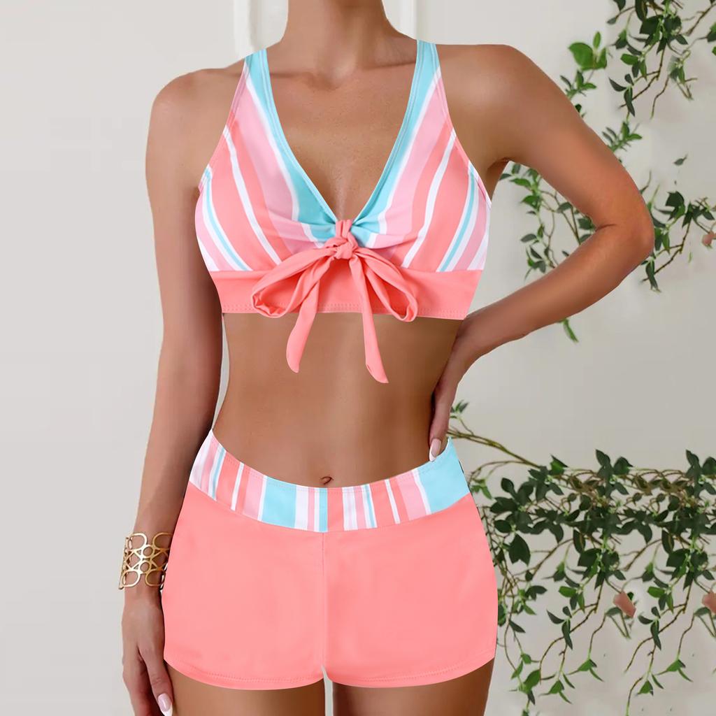 New swimsuit women's split large size flat angle women's skirt bikini print swimsuit
