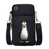 Funny Animals Personality Printing Black Oblique Span Small Bag Multifunctional Casual Portable Mobile Phone Bag