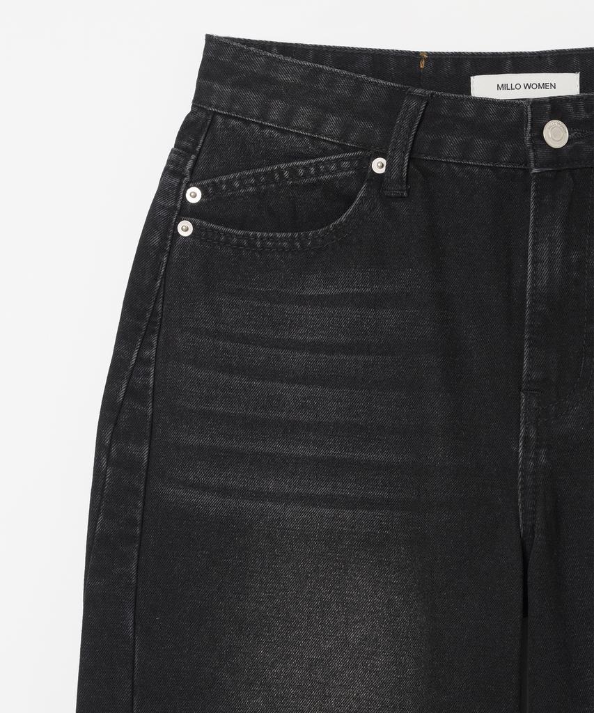 MILLO WOMEN Washed Relaxed Balloon Jeans [Denim Black]
