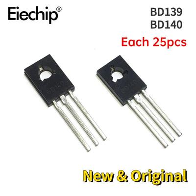 25pair BD139 BD140 BD139(25pcs) + BD140(25pcs) Original TO126 TO-126 New Voltage Regulator IC