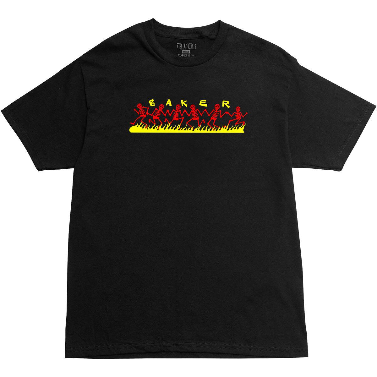 New Baker Skateboards Shirt Dancing Skellies Black XXL