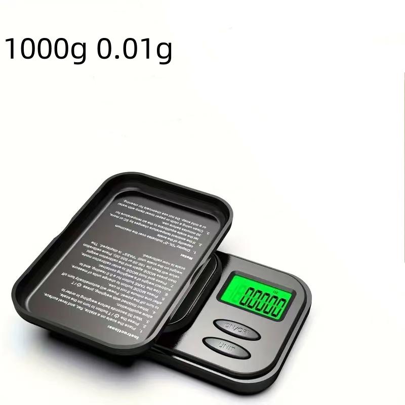 Mini Electronic Scale with LCD Backlit Display, 0.01g Precision, Portable Push Button Keyed Weighing Scale for Jewelry, Herbs