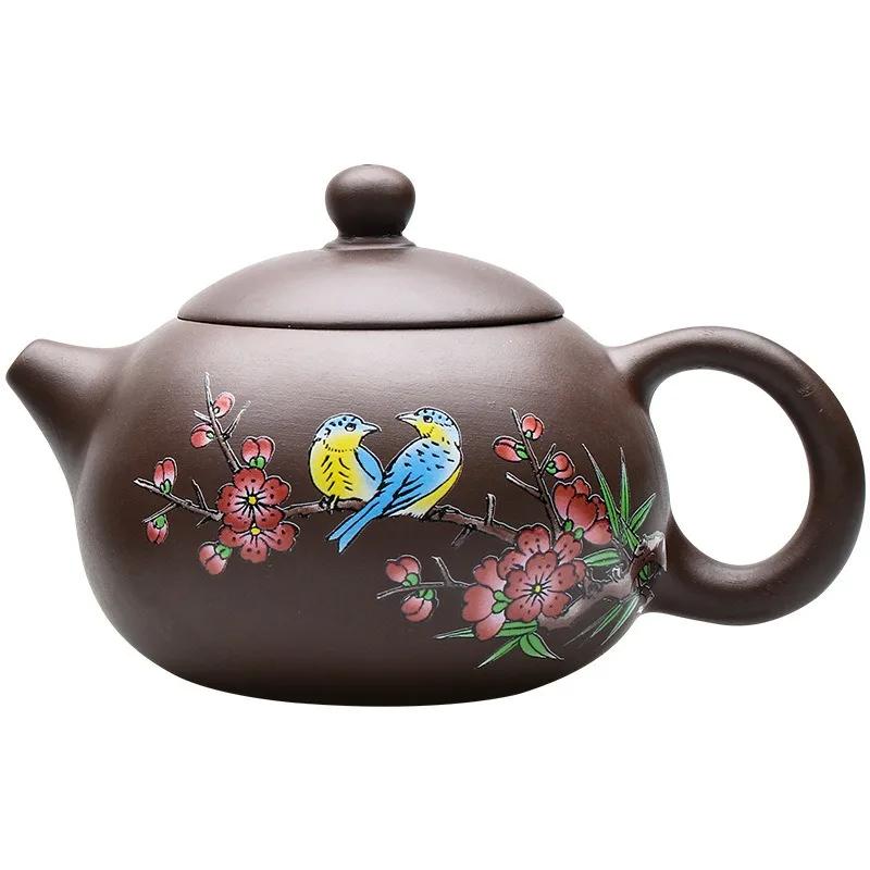 Lila Sand Teetassen Keramik Tragbare Teekanne Set Outdoor Reisen Gaiwan Teetassen Teezeremonie Teetasse Feines Geschenk Kung Fu Teeset
