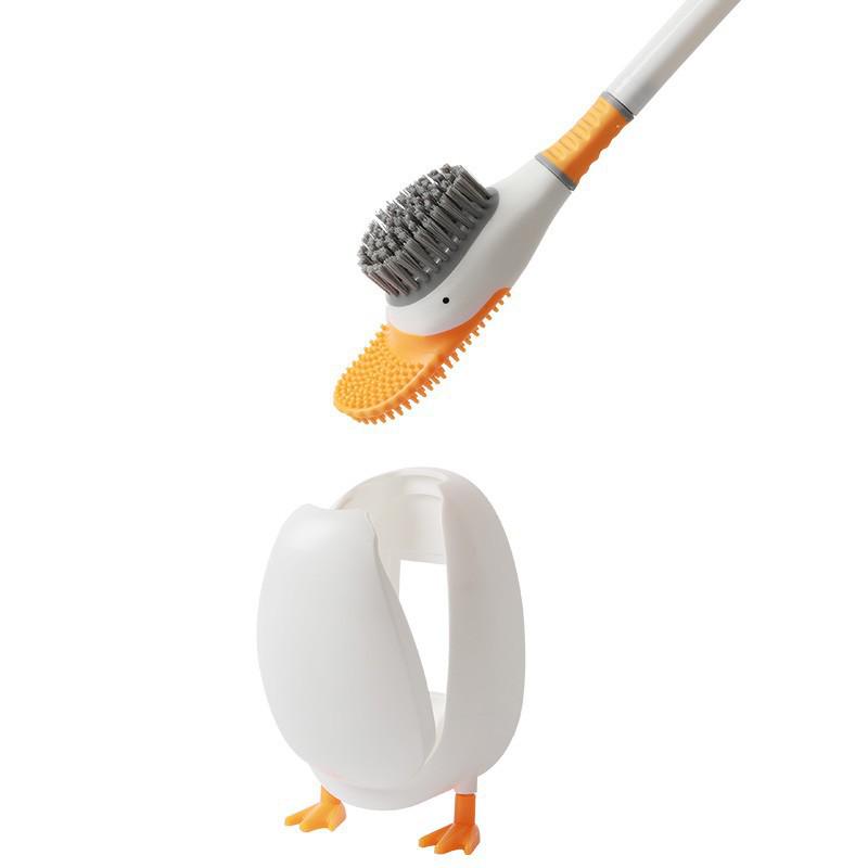 Yellow Duck Silicone Toilet Brush - Punch-Free Dead Angle Cleaner