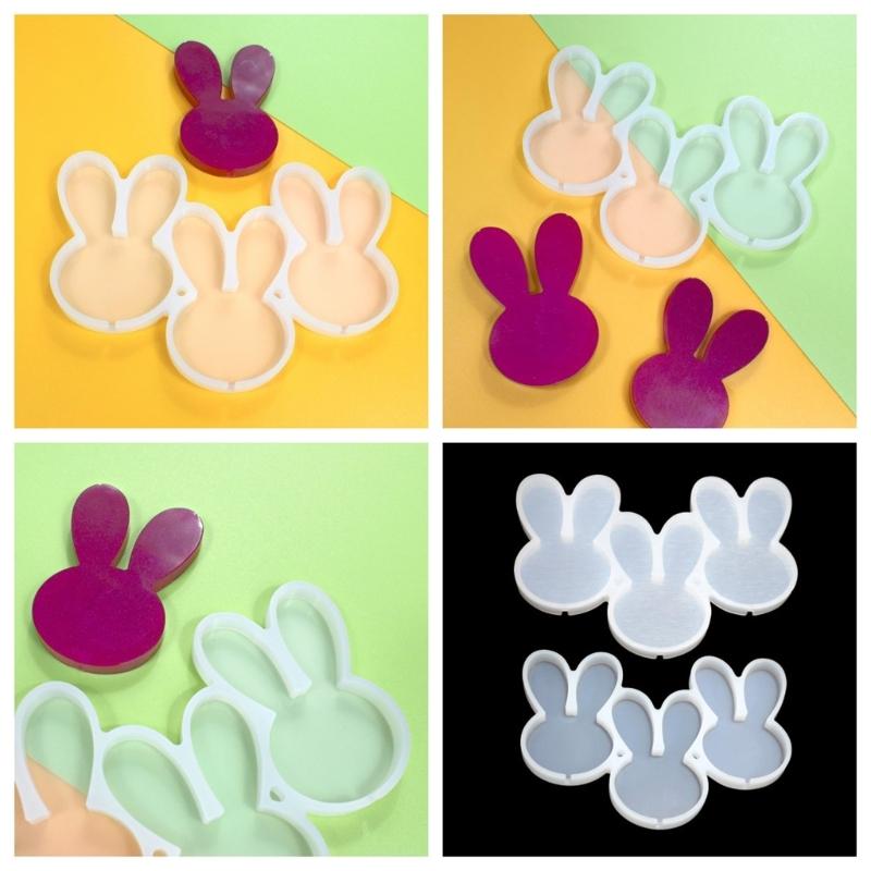 Easter Rabbit Lollipops Candy Mold DIY Cake Pastry Decor Baking Tool Chocolate Dessert Silicone Molds Non-stick