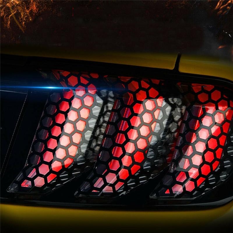 6PCS/Set Car Stickers Honeycomb Specific Creative Decoration For Ford Mustang 2015 2017 Rear Lamp Lights Auto Tuning Styling