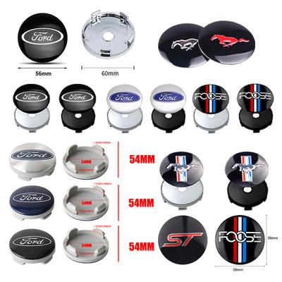 4Pcs 54mm/56mm/60mm Car Wheel Center Covers Decoration Sticker ABS Auto Hub Caps Emblem Replacement for Ford Original Hubcaps