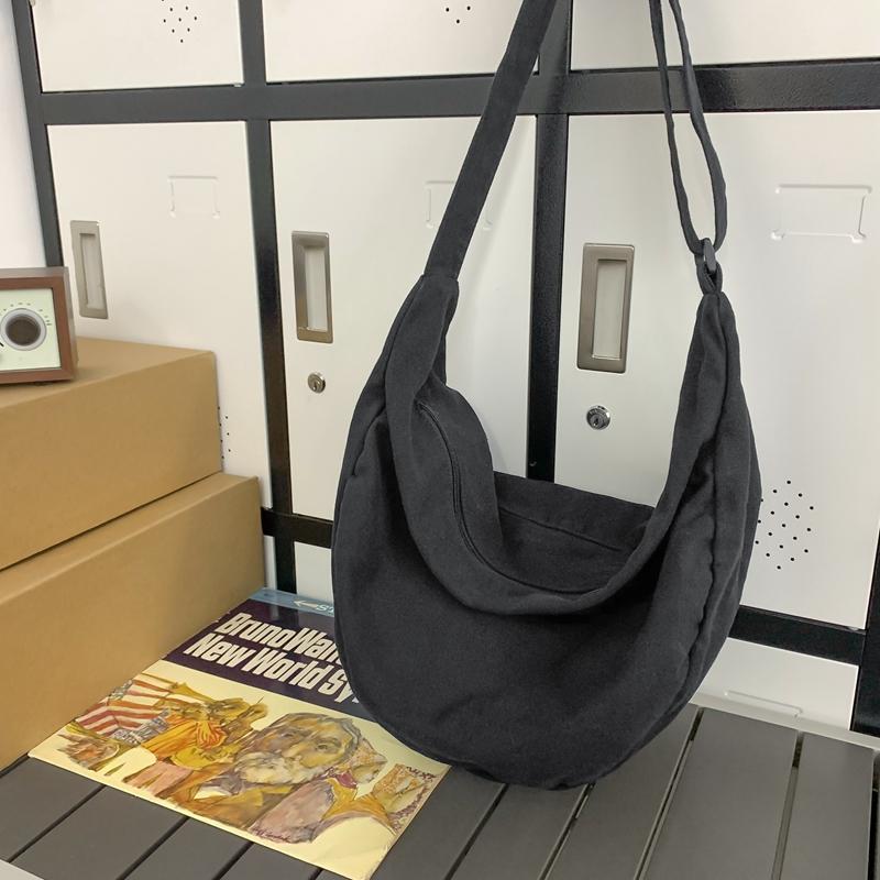 Einfarbig Leinwand Weiblichen Umhängetaschen Für Frauen Große Kapazität Einkaufen Umhängetasche Student Schulter Tasche Unisex Schule Tasche