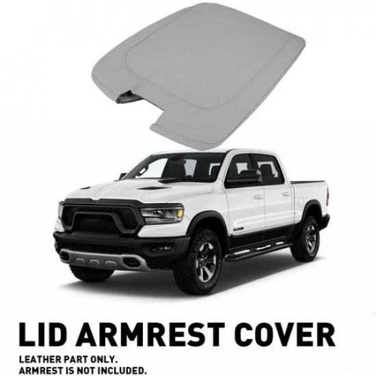 

Armrest Lid Console Cover Leather Gray Skin Fit Dodge 13-19 RAM 1500 2500 3500