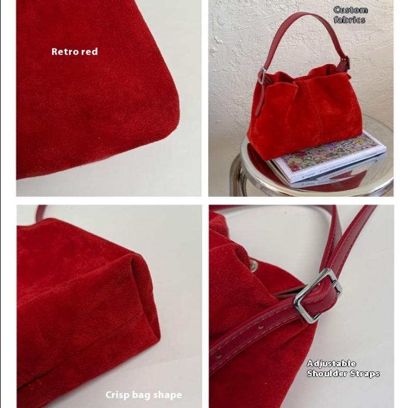 Borsa a Mano da Donna in Pelle Scamosciata Retrò Borsa Tote Piccola Pigra Elegante Pieghettata Borsa a Nuvola da Donna Borsa a Tracolla