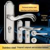 Stainless Steel Silent Indoor Bedroom Door Lock with Handle, Universal Fit for Solid Wood Doors