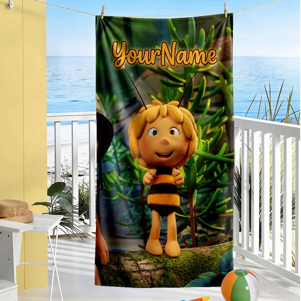 Biene Maja Customizable Name Beach Towel Super Soft & Absorbent