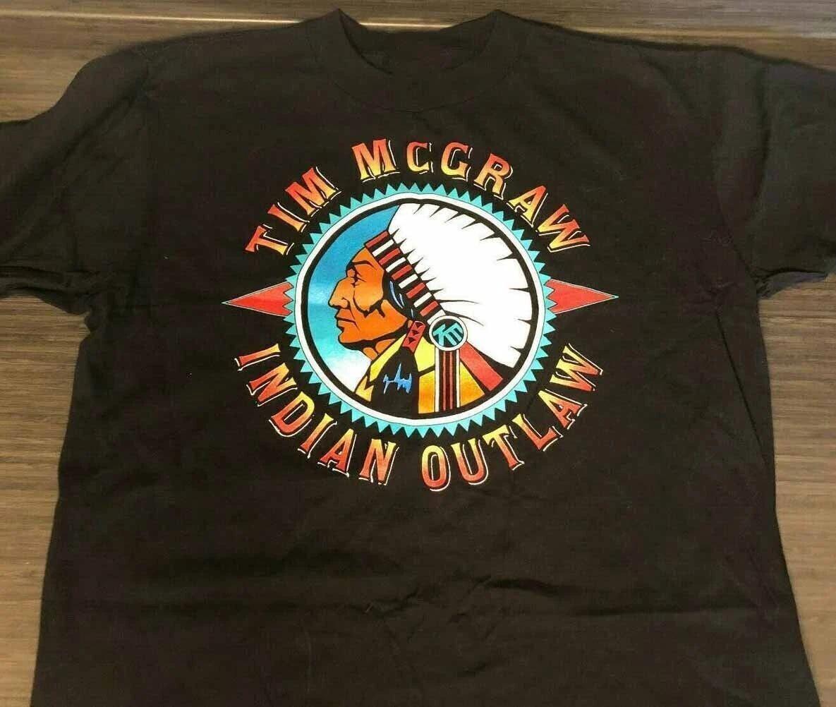 VINTAGE TIM MCGRAW INDIAN OUTLAW 1994 Shirt Classic Black Unisex 3XL