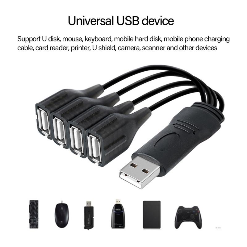 4 in 1 USB Y Splitter Cable USB Power Splitter Cable USB2.0 Male to 4 USB Female Splitter Cable Charging Data Transfer