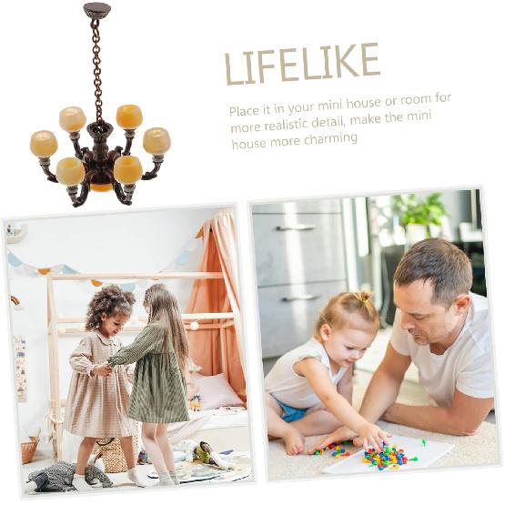 Toyvian Dollhouse Lights Miniature Light Model Toy Mini Ceiling Lamp Dollhouse Pendant Light Dollhouse Furniture Mini Chandelier Light Fixture Toys