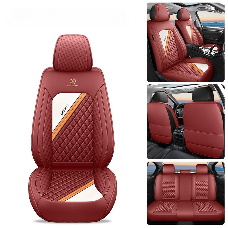 5-Seat Car Seat Covers | Summer Faux Leather Comfortable Breathable Universal Fit Seat Cushions for All Seasons