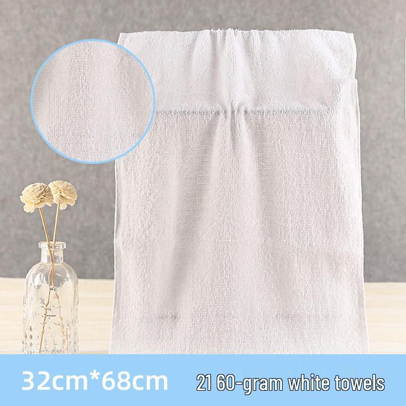White Pure Cotton Hotel Towel: Soft, Absorbent, Durable, Embroidery-Friendly for Spa & Salon Use