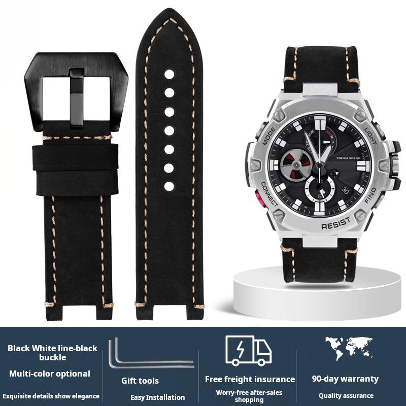 For Casio G-SHOCK series men's watchband Steel Heart GST-B100/S110/S310/W300/410/400g Vintage cowhide watch strap accessories