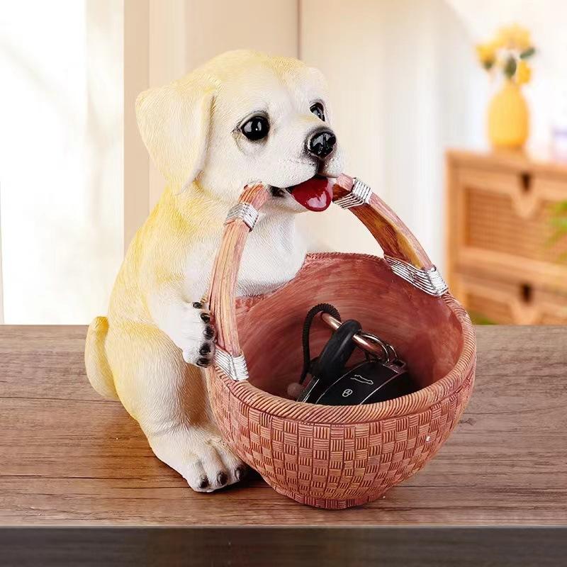 Dog Candy Basket Porch Key Storage Box Living Room End Table Decoration Front Desk Chocolate Storage Accessories
