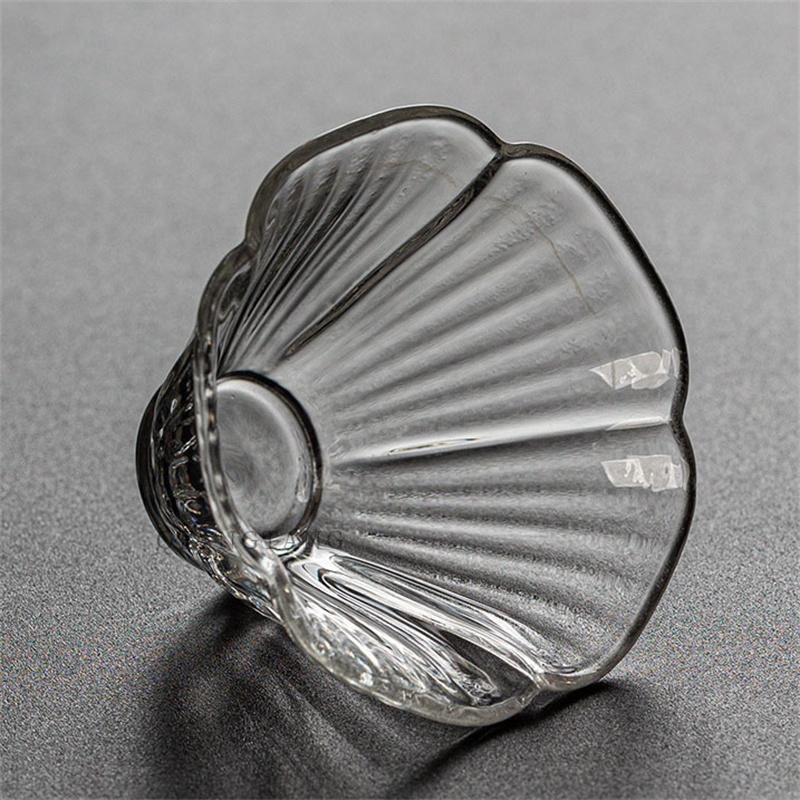 

Japanese Style Flower Shape Small Capacity 40ml Clear Kung Fu Glass Tea Cup Glass Cup Teacup Teaware Accessories 40ml