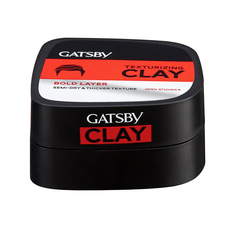 Gatsby Texturizing Clay Hair Wax For Men 73g | Strong Hold Styling Clay For Messy Hair Look With Natural Shine & Long Lasting Texture Finish