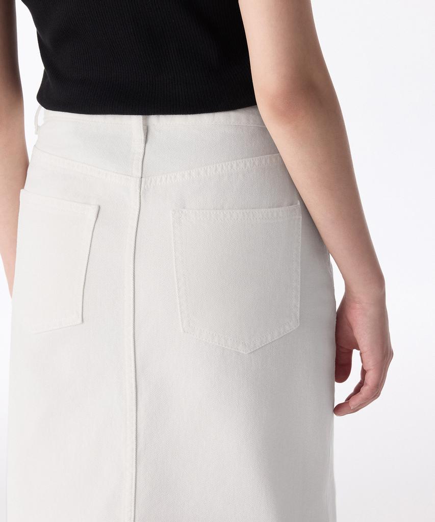 Musinsa Standard Woman Women'S Denim Maxi Skirt [White]