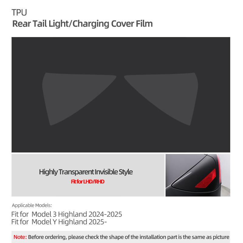 Für Tesla 2019- Modell 3 Highland 2025 Modell Y Juniper Rückleuchte TPU Schutzfolie Auto Karosserie Dekorationsaufkleber Zubehör