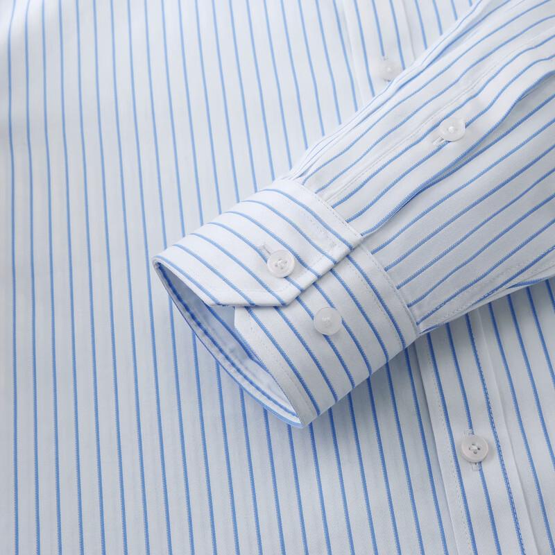 Judger Men's Easy-Care Striped Business Casual Long-Sleeve Shirt