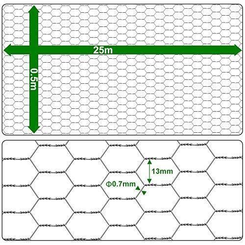 Amagabeli 0.5mx25m grillage à poule 13mm galvanisé maille hexagonal cloture poulailler voliere poulailler jardin grillage grillage t
