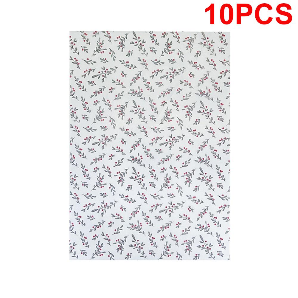 

10pcs Holly Berry Thin Paper Gift Wrapping Party Favor Packaging Paper for Christmas Thanksgiving Birthdays Bouquets